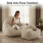 Cloud Bean Bag Chair with Ottoman for Adults