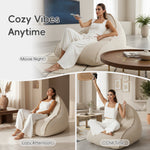 Cloud Bean Bag Chair with Ottoman for Adults