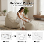 Cloud Bean Bag Chair with Ottoman for Adults