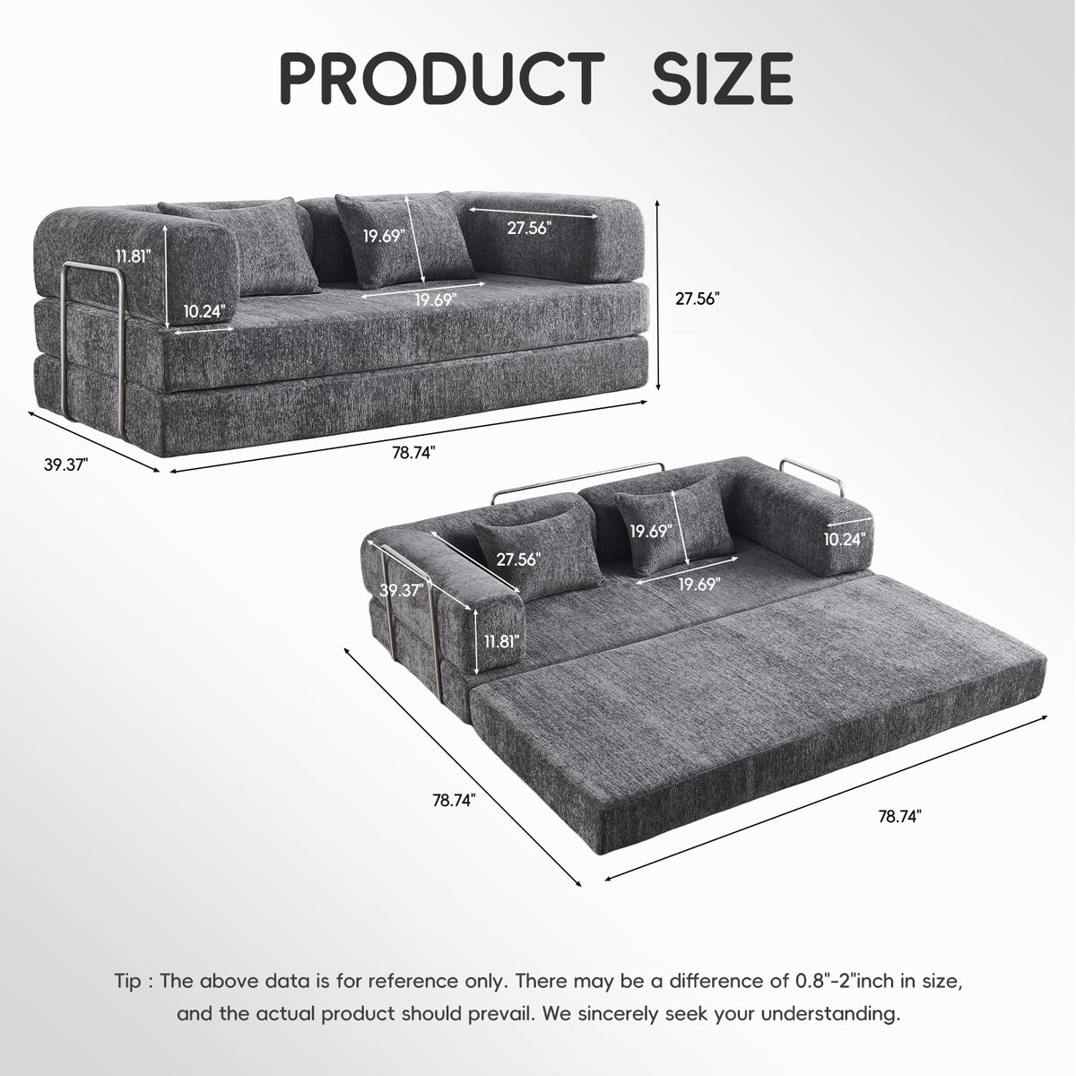 AIMSTYTO 5-in-1 Convertible Folding Sofa Bed