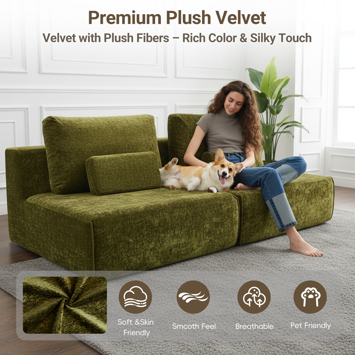 AIMSTYTO Modular Sectional Sofa Couch
